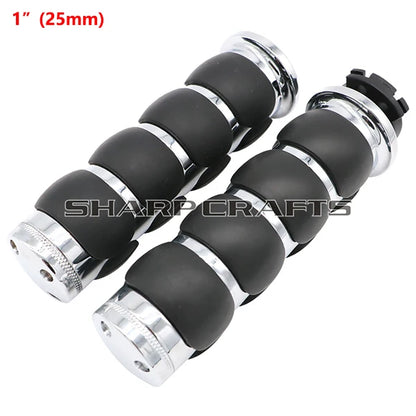 1" 25mm & 7/8'' 22mm Billet Rubber Flame Spike Hand Grips For Harley Honda Kawasaki Suzuki Yamaha  Bikes Cruiser Chopper Custom