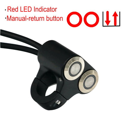 LMoDri 22mm Handlebar Motorcycle Switches ATV Scooter Headlight Hazard Brake Fog Light Switch ON-OFF Aluminum With Indicator DIY