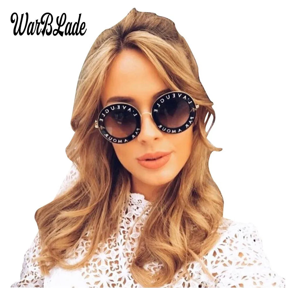 2020 Men Women Black Retro Round Sunglasses English Letters Little Bee Brand Glasses Designer Fashion Male Female Oculos De Sol