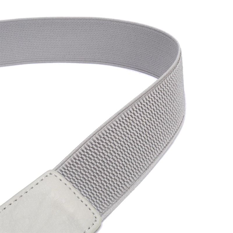 Fashion Thick PU Leather Elastic Wide Belts for Women Stretch Waist Dress Plus Size