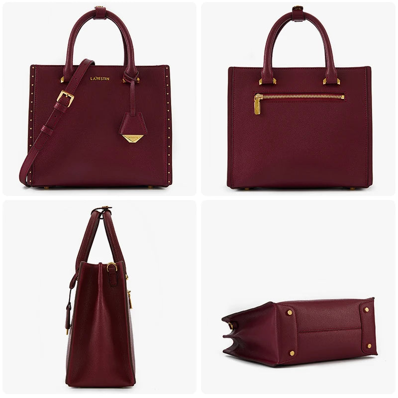 LA FESTIN New Women Leather Tote Bags Luxury Multifunctional Versatile Ladies Fashion Shoulder Crossbody Designer Handbag