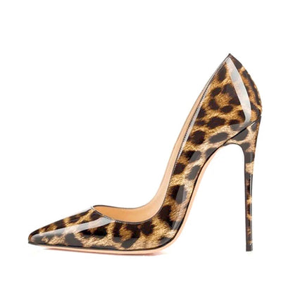 Leopard Print Sexy Women Pumps Shoes Women High Heels Pointed Toe Wedding Shoes 12cm Chaussure Femme QP023 ROVICIYA