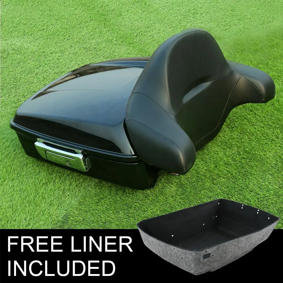 Motorcycle Chopped Trunk + Backrest Pad For Harley Touring  Electra Road King Road Glide Street Glide 2014-2025