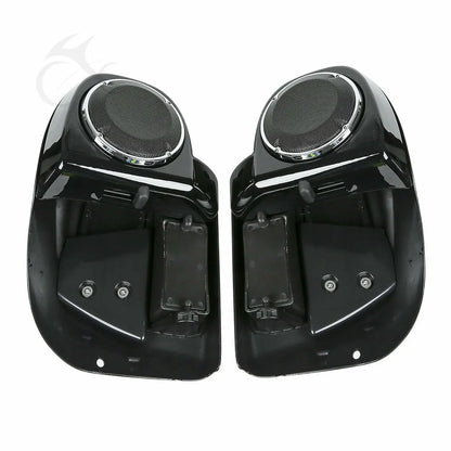 Motorcycle Lower Vented Leg Fairing + 6.5" Speakers W/ Grills For Harley Touring Electra Glide Road King Street Glide 2014-2024