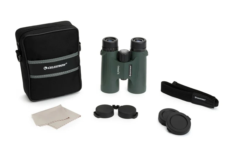 Celestron Outland X 8x42 10X42 Green Binoculars Waterproof & Fogproof Binoculars for Adults Multi-Coated Optics and BaK-4 Prisms