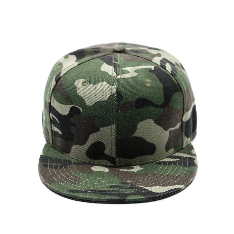 Full close camouflage hip hop cap whole closure women men's plus size flat brim bill baseball cap fitted snapback hat 56-62cm