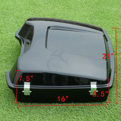 Motorcycle 5.5" Razor Trunk +Top Rack & Backrest For Harley Touring  Road King Street Electra Glide 1997-2013 2012
