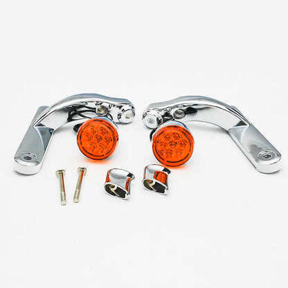 4.5 inch LED Fog Light Passing Light Match Housing Bucket Auxiliary Fog Lamp Bracket Turn Signal Light For Road King