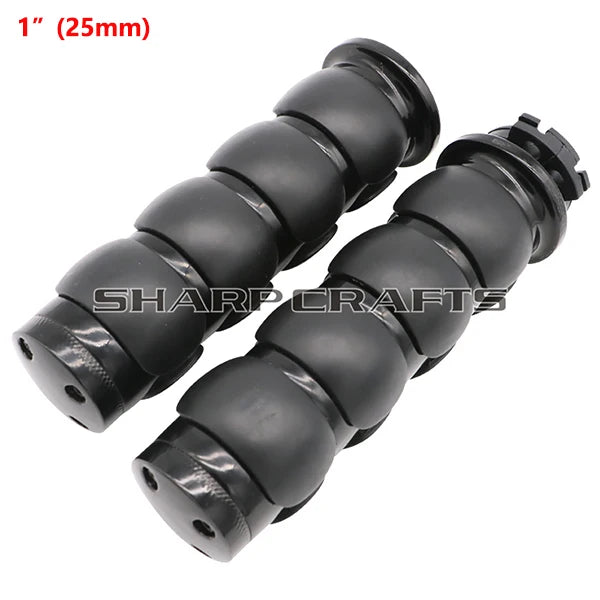 1" 25mm & 7/8'' 22mm Billet Rubber Flame Spike Hand Grips For Harley Honda Kawasaki Suzuki Yamaha  Bikes Cruiser Chopper Custom