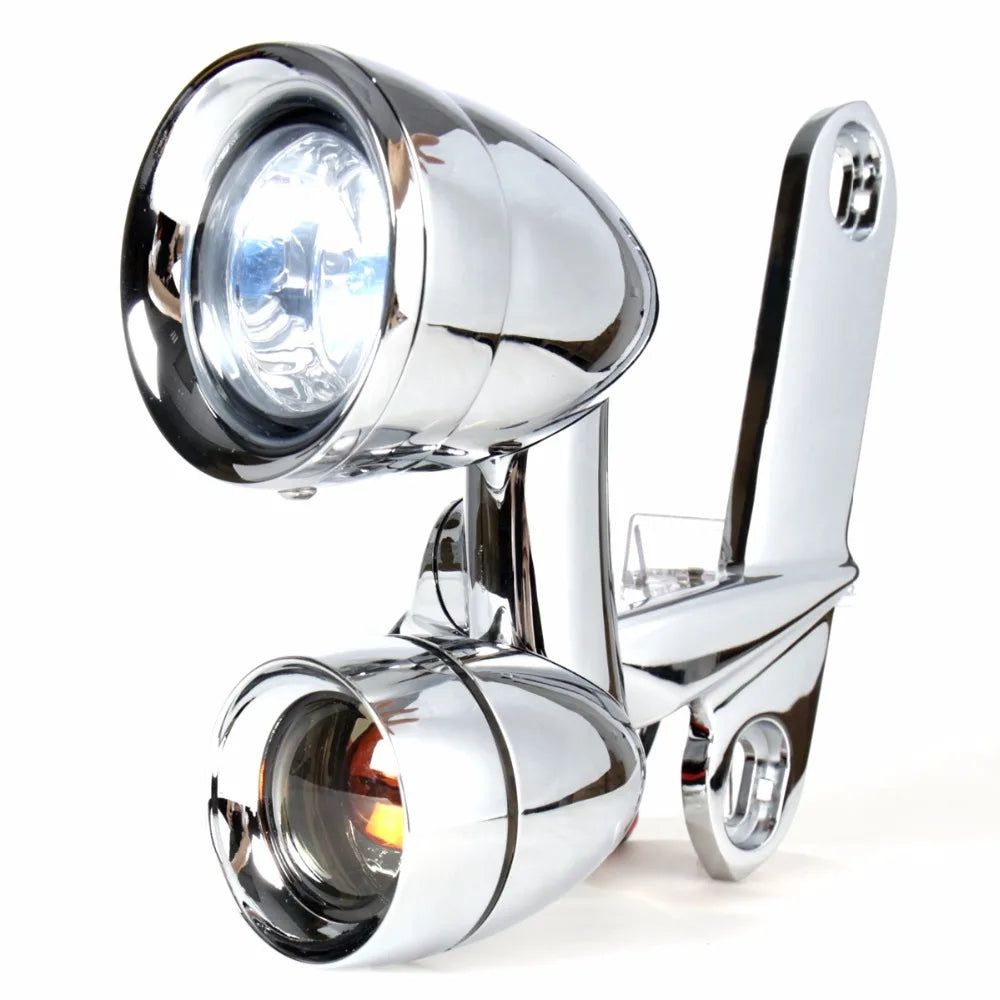 Chrome Fairing Mounted Driving Lights&Smoked Turn Signals For Harley Touring FLH/T FLHX FLHR Trike 1996-2013 Models