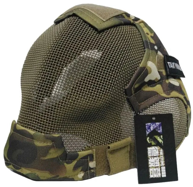 TAK YIYING Airsoft Mask Full Face Mask  War Game Steel Mesh Paintbal Head Protective Mask hunting Full Cover V6 Mask
