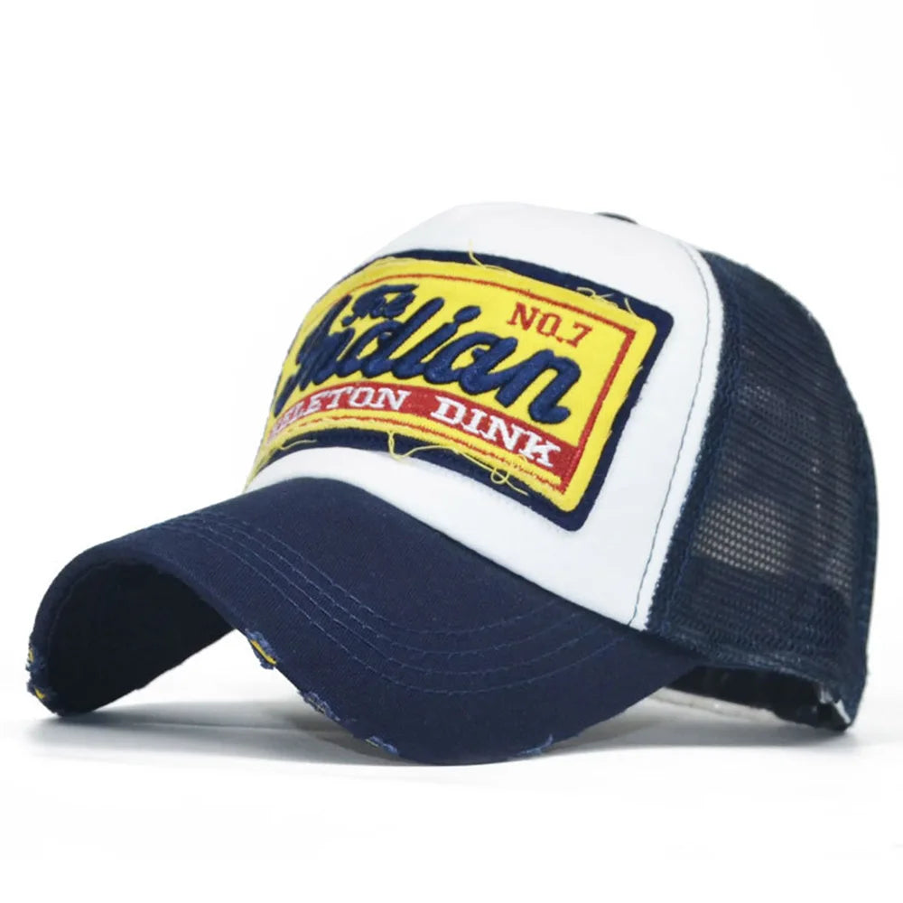 FS Summer Mesh Trucker Hats Blue Baseball Cap For Men Women Outdoor Sports Golf Hat Street Snapback Hip Hop Caps Bone Masculino
