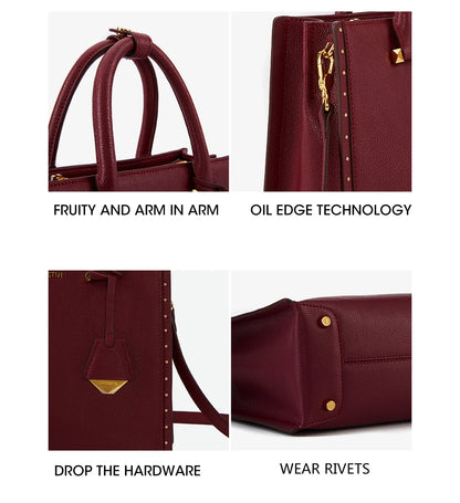 LA FESTIN New Women Leather Tote Bags Luxury Multifunctional Versatile Ladies Fashion Shoulder Crossbody Designer Handbag