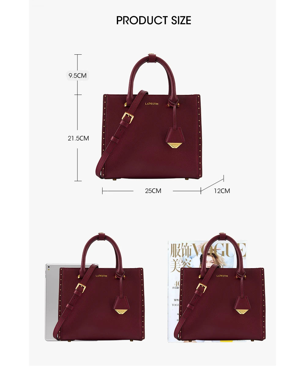 LA FESTIN New Women Leather Tote Bags Luxury Multifunctional Versatile Ladies Fashion Shoulder Crossbody Designer Handbag