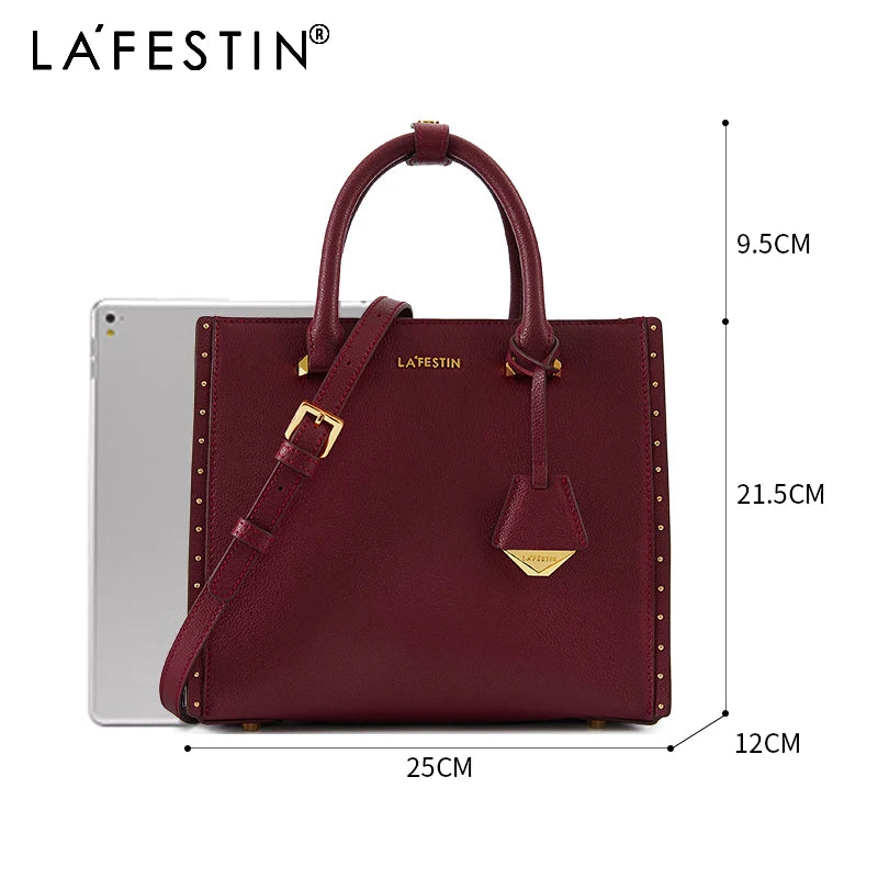 LA FESTIN New Women Leather Tote Bags Luxury Multifunctional Versatile Ladies Fashion Shoulder Crossbody Designer Handbag