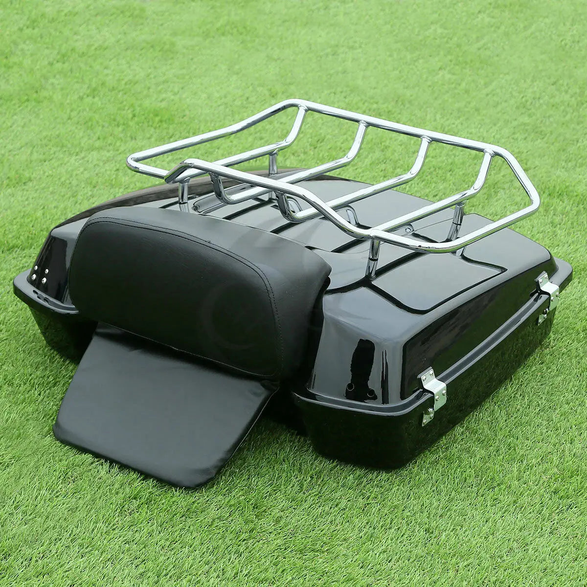 Motorcycle 5.5" Razor Trunk +Top Rack & Backrest For Harley Touring  Road King Street Electra Glide 1997-2013 2012