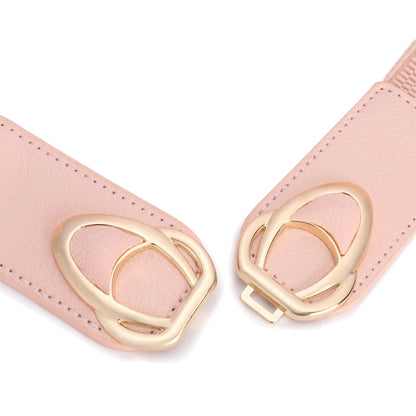 Fashion Thick PU Leather Elastic Wide Belts for Women Stretch Waist Dress Plus Size