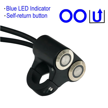 LMoDri 22mm Handlebar Motorcycle Switches ATV Scooter Headlight Hazard Brake Fog Light Switch ON-OFF Aluminum With Indicator DIY
