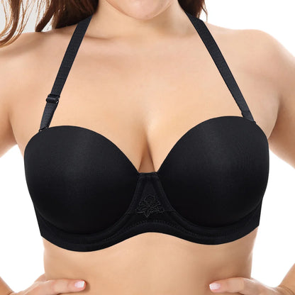 YANDW New Simple Solid Bra Underwire Bras For Women Sexy Everyday Plus Size Multiway Bralette 32 34 36 38 40 42 44 B C D E F G H