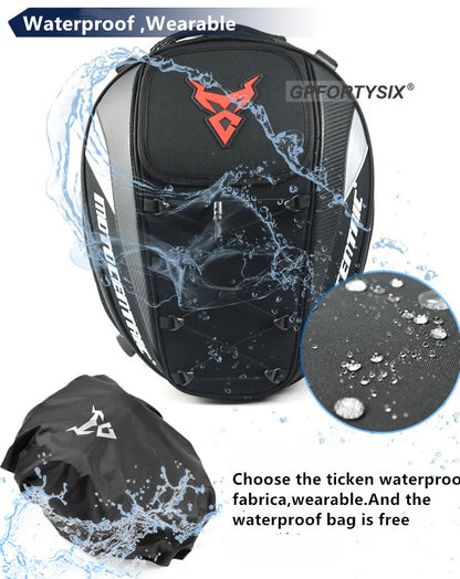Motocentric Waterproof Motorcycle Tail Bag Multifunction Motorcycle Rear Seat Bag High Capacity Motorcycle Bag Rider Backpack