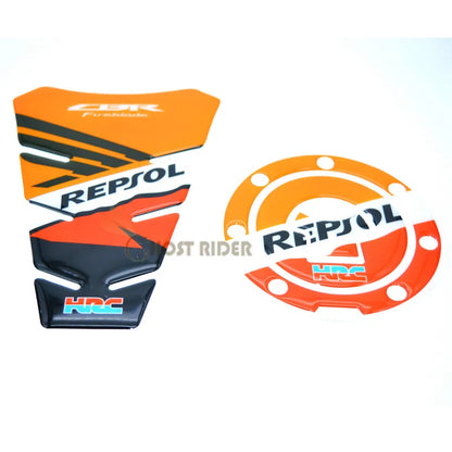 Motorcycle Chrome CBR HRC Decal Fuel Tank Cap Cover Sticker Pad For Honda CBR600RR CBR1000RR REPSOL CBR900 CBR929 CBR954 CBR250
