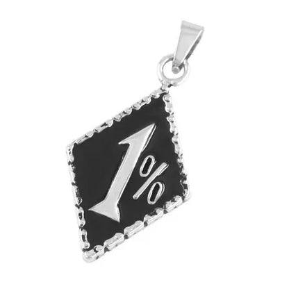 Wholesale Black Red Blue Yellow One Percent Pendant Stainless Steel Jewelry Classic 1% ER Biker Mens Women Pendant SWP0063A