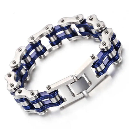 Punk Men's Orange Bicycle Bike Bracelets & Bangles Black Motorcycle Chain Bracelet Men Women Stainless Steel Biker Wrist Jewelry