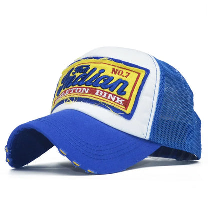 FS Summer Mesh Trucker Hats Blue Baseball Cap For Men Women Outdoor Sports Golf Hat Street Snapback Hip Hop Caps Bone Masculino