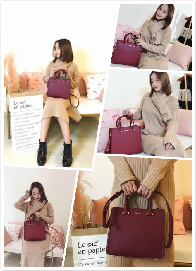 LA FESTIN New Women Leather Tote Bags Luxury Multifunctional Versatile Ladies Fashion Shoulder Crossbody Designer Handbag