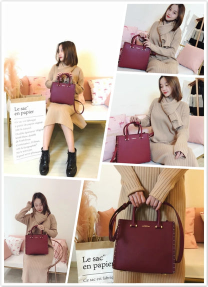 LA FESTIN New Women Leather Tote Bags Luxury Multifunctional Versatile Ladies Fashion Shoulder Crossbody Designer Handbag