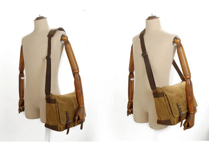 New Fashion Thick Wax Canvas Men Shoulder bag Messenger bag Men Crossbody Bag Vintage male Leisure Sling bag Casual Boy