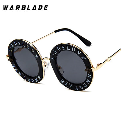 WarBLade Retro Round Glasses Clear Lens English Letters Little Bee Men Women Brand Glasses Fashion Male Female Oculos De Sol
