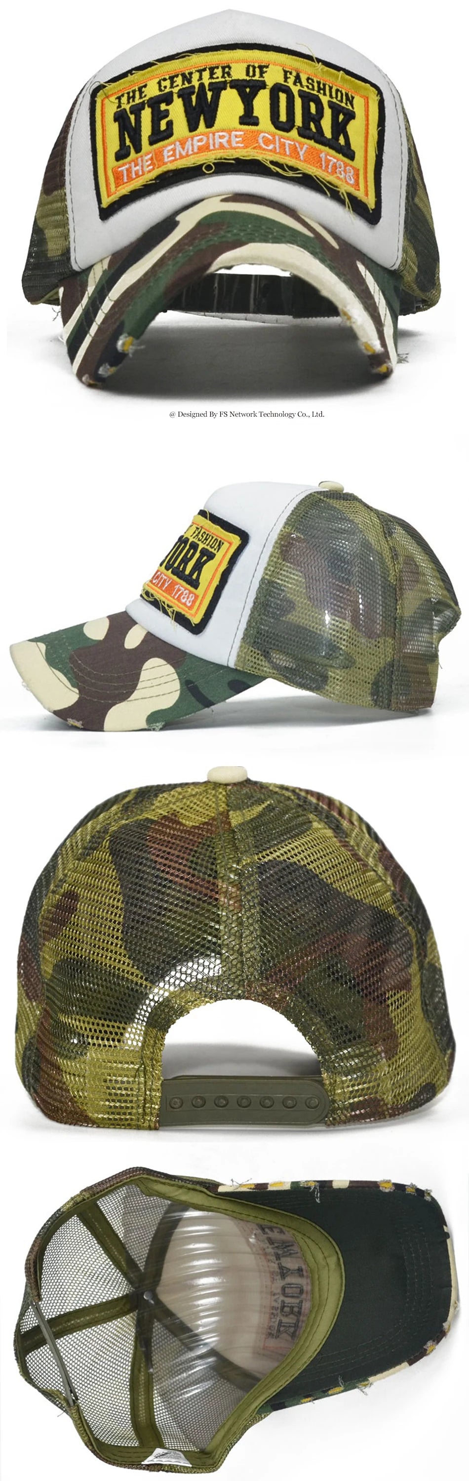 FS Summer Mesh Trucker Hats Blue Baseball Cap For Men Women Outdoor Sports Golf Hat Street Snapback Hip Hop Caps Bone Masculino
