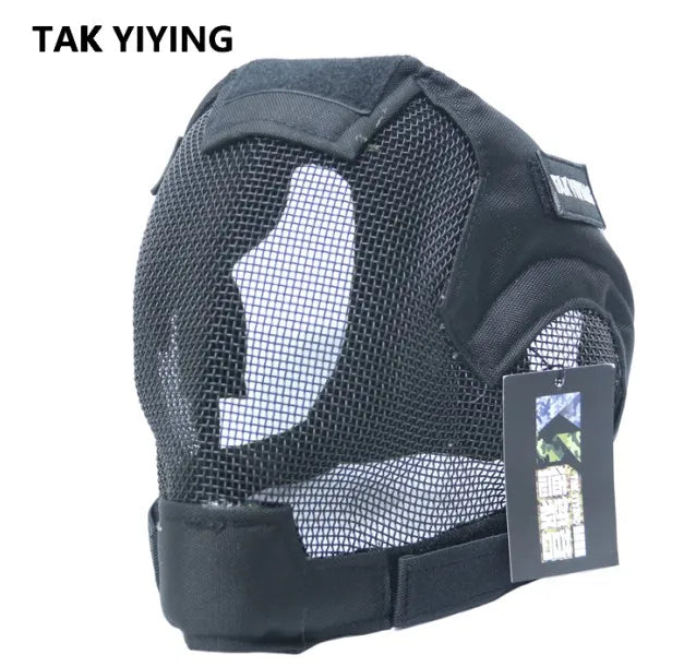 TAK YIYING Airsoft Mask Full Face Mask  War Game Steel Mesh Paintbal Head Protective Mask hunting Full Cover V6 Mask