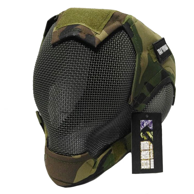 TAK YIYING Airsoft Mask Full Face Mask  War Game Steel Mesh Paintbal Head Protective Mask hunting Full Cover V6 Mask