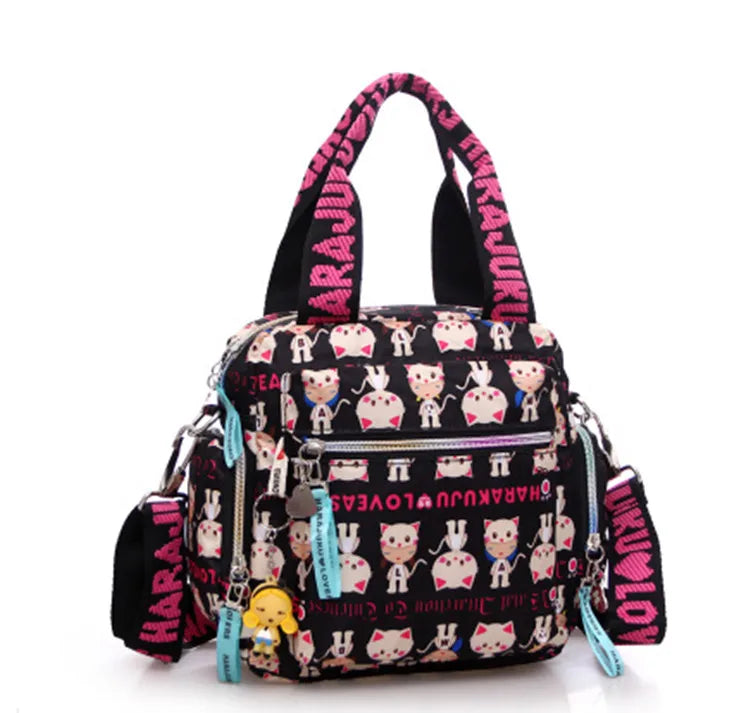 New Woman Cowboy Bag Candy Color Cute Shoulder Bag Girl Harajuku Baby Handbag 2026 Multi-functional Oxford Cloth Messenger Bag