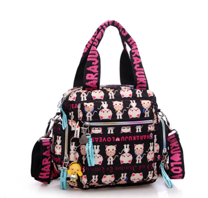 New Woman Cowboy Bag Candy Color Cute Shoulder Bag Girl Harajuku Baby Handbag 2026 Multi-functional Oxford Cloth Messenger Bag