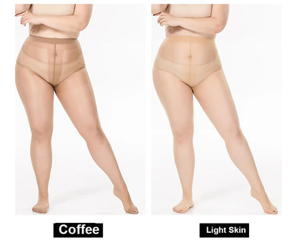 Summer Thin Large Size Tights Anti-hook Tear Resistant Super Elastic Magical T Crotch Seamless Pantyhose Plus Size Nylons Lady