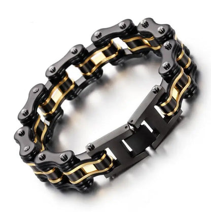 Punk Men's Orange Bicycle Bike Bracelets & Bangles Black Motorcycle Chain Bracelet Men Women Stainless Steel Biker Wrist Jewelry