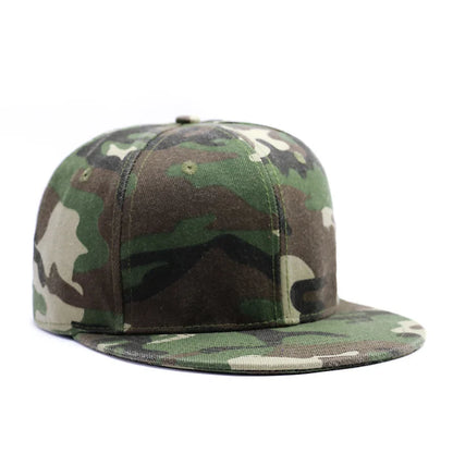 Full close camouflage hip hop cap whole closure women men's plus size flat brim bill baseball cap fitted snapback hat 56-62cm