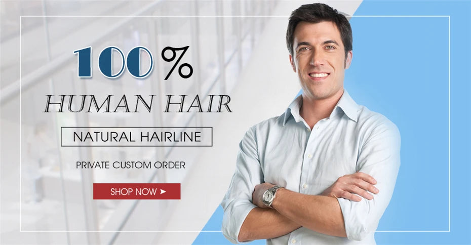 0.08mm Thickness PU Poly Base Double Knotted Toupee Human Hair Durable Time Long Lifespan Men's Capillary Prothesis