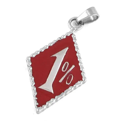 Wholesale Black Red Blue Yellow One Percent Pendant Stainless Steel Jewelry Classic 1% ER Biker Mens Women Pendant SWP0063A