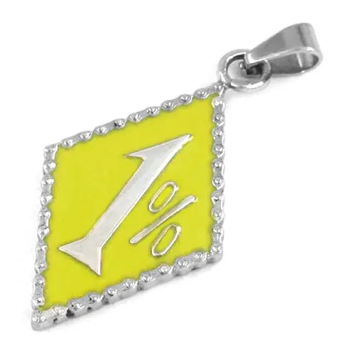 Wholesale Black Red Blue Yellow One Percent Pendant Stainless Steel Jewelry Classic 1% ER Biker Mens Women Pendant SWP0063A