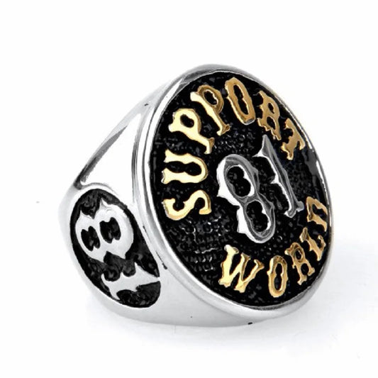 Stainless steel men's rings wholesale punk titanium steel ring Sport Numbers