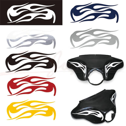 Motorcycle Outer Fairing Flame Decals Vinyls Stickers For Harley Touring Street Glide Electra Glide Ultra Classic Trike models