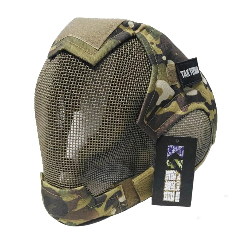 TAK YIYING Airsoft Mask Full Face Mask  War Game Steel Mesh Paintbal Head Protective Mask hunting Full Cover V6 Mask