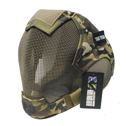 TAK YIYING Airsoft Mask Full Face Mask  War Game Steel Mesh Paintbal Head Protective Mask hunting Full Cover V6 Mask