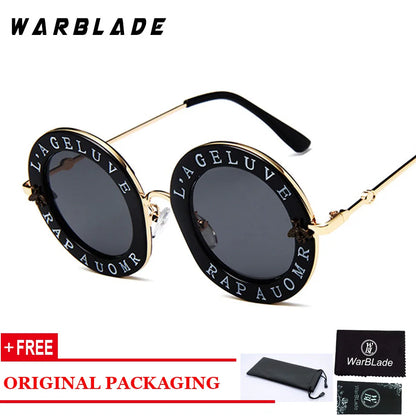 2020 Men Women Black Retro Round Sunglasses English Letters Little Bee Brand Glasses Designer Fashion Male Female Oculos De Sol