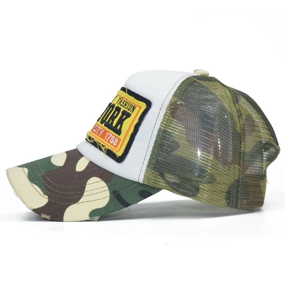 FS Summer Mesh Trucker Hats Blue Baseball Cap For Men Women Outdoor Sports Golf Hat Street Snapback Hip Hop Caps Bone Masculino