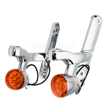 4.5 inch LED Fog Light Passing Light Match Housing Bucket Auxiliary Fog Lamp Bracket Turn Signal Light For Road King